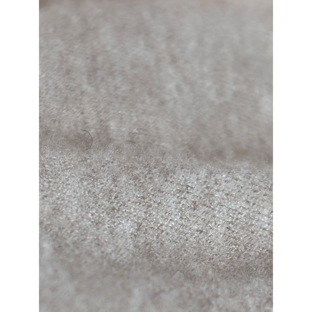 Beige Sweater S Felted Floral Appliqué Light Boho MCM  Hippie Neutral‎ Oversized - Picture 5 of 11